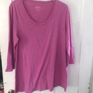 Flax scoop neck cotton float tunic top size m